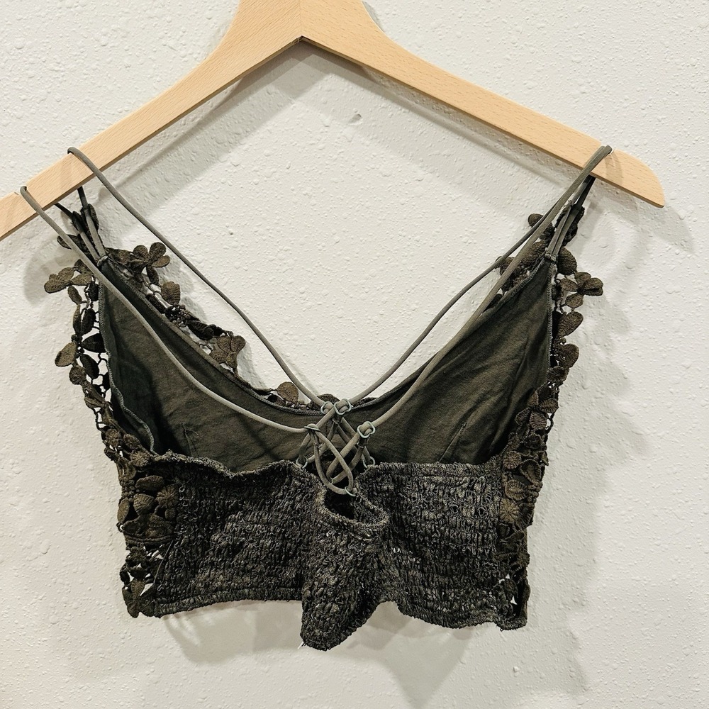Free People Adella Crochet Lace Bralette Bundle Olive Green Mustard Yellow - M - Picture 10 of 14